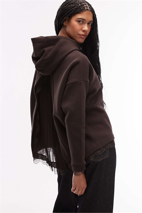 Худи с кружевной отделкой артикул 154893628