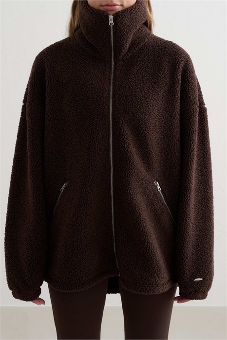 Куртка Cacao Teddy Borg с воротником-воронкой и застежкой-молнией артикул 153098810