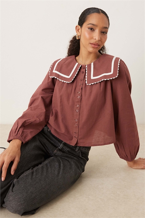 Блуза-сарафан с рукавами-балонами артикул 147326239