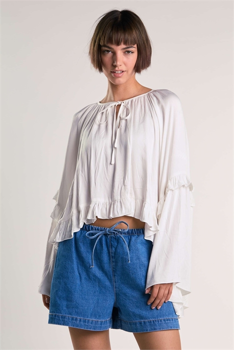 Блузка с оборками артикул 155286028