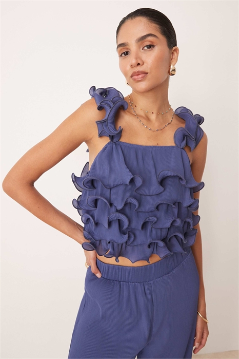 Топ со структурированной оборкой co-ord артикул 149622241