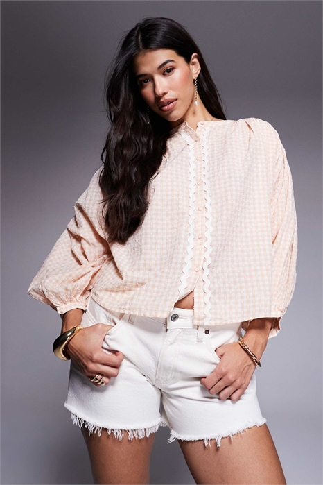 Блузка в клетку артикул 143455255