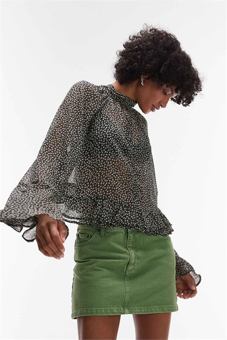 Блузка с принтом на рукавах артикул 143752823