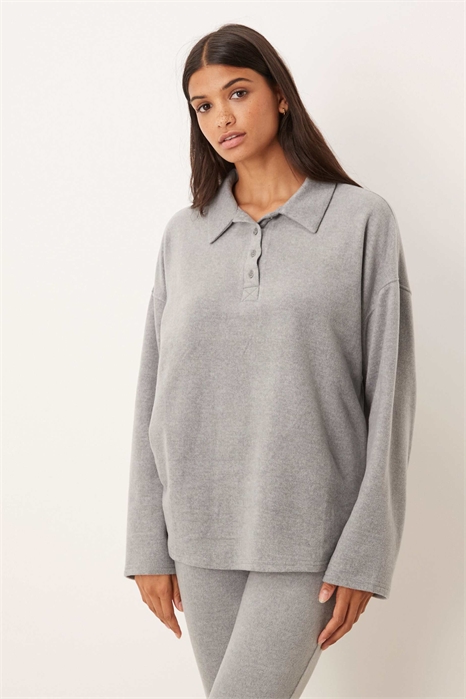 Свитер с воротником из легкого флиса в стиле «микс-энд-матч» артикул 146905610