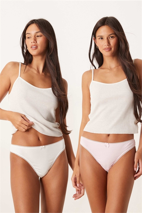 Набор из 2 хлопковых стрингов с вышивкой артикул 148193262