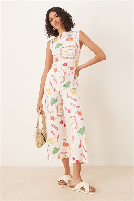 Комбинезон с V-образным вырезом, без рукавов и с открытой спиной артикул 147405329