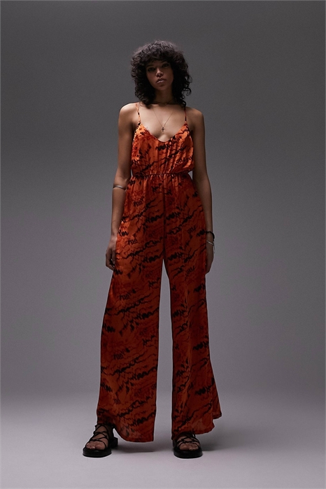 Комбинезон на бретелях с широкими брючинами артикул 125884642