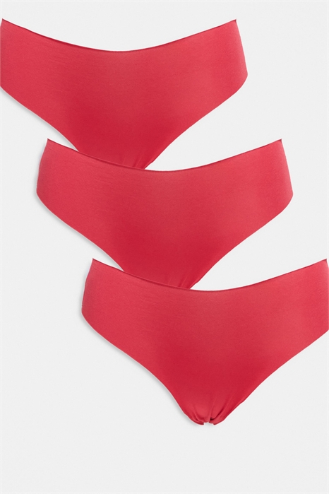 Набор из 3 пар бразильских трусиков без отпечатков и с кружевом артикул 149438740