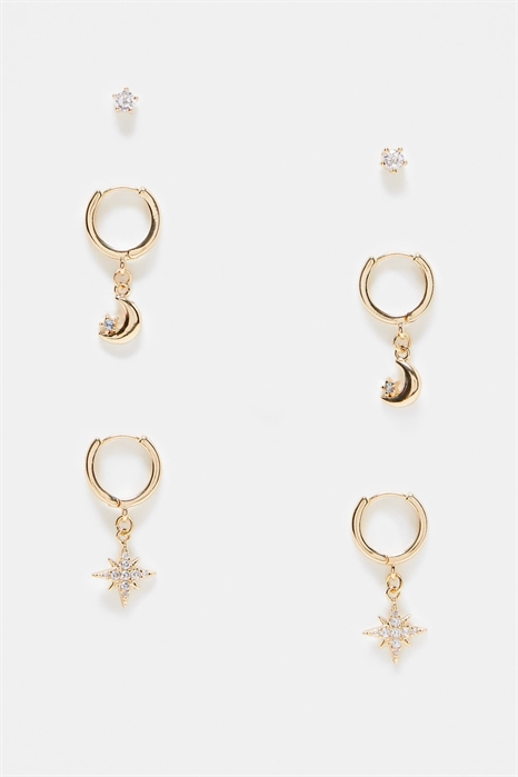 Набор сережек с изображением луны и звезды артикул 134167649