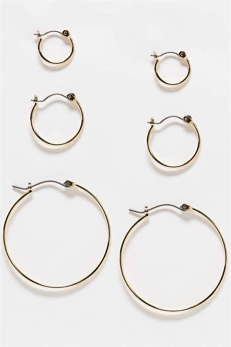 Набор из 3-х сережек-колец разных размеров артикул 139430351