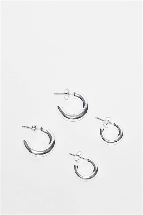 Набор из 2-х пар повседневных колец-серёжек артикул 135229625