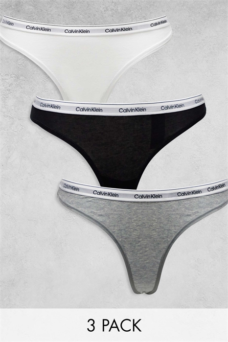 Набор из 3-х стрингов с современным логотипом артикул 133711409