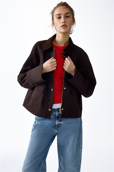 Куртка с вельветовым воротником артикул 1288081004