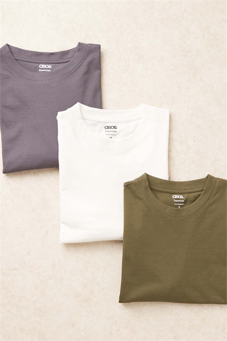 Набор из 3-х футболок свободного кроя Essentials артикул 154691749