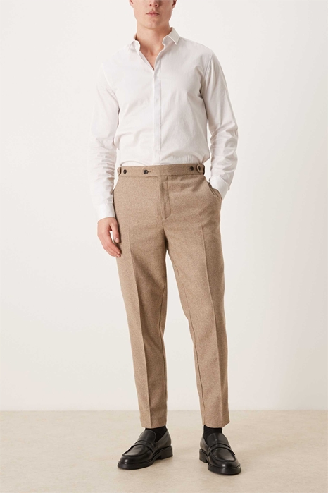 Стильные брюки зауженного кроя из смешанной шерсти артикул 153151535