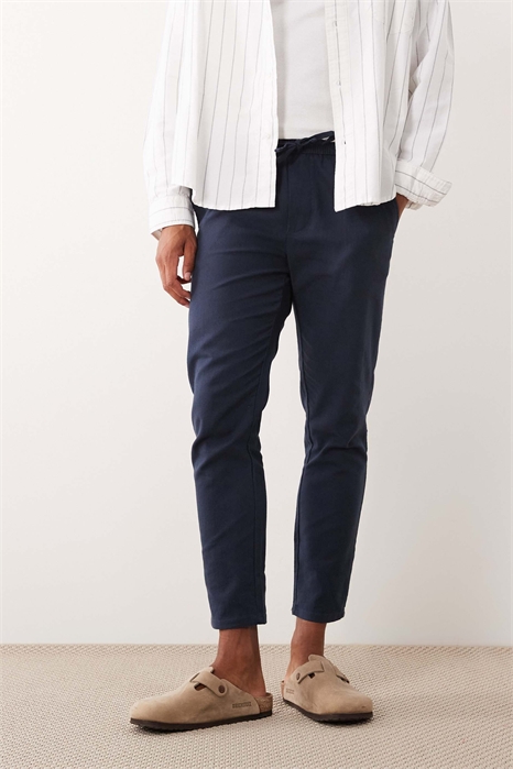 Укороченные брюки из смешанного льна артикул 153807671