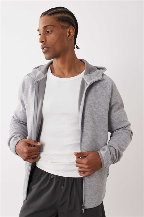 Толстовка с капюшоном из ткани типа «скаба» на молнии и карманами на молнии артикул 153252438