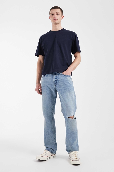 Джинсы с прямыми брючинами свободного кроя артикул 155313169