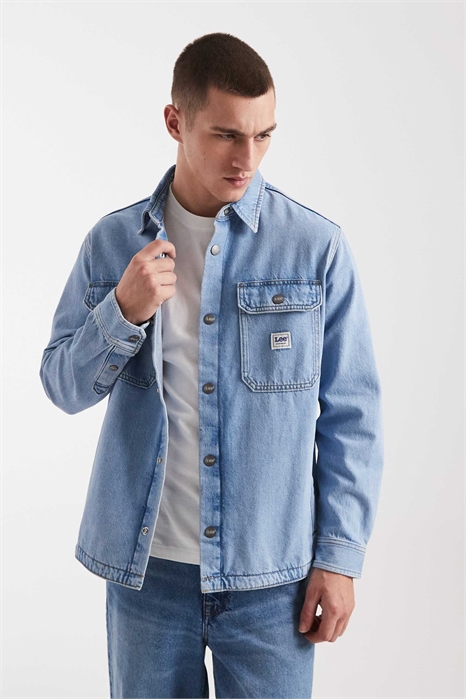 Джинсовая рубашка-оверсайз для работы артикул 154272320