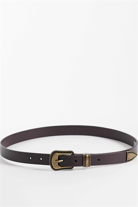 Западный узкий ремень с пряжкой цвета старого золота артикул 154079638