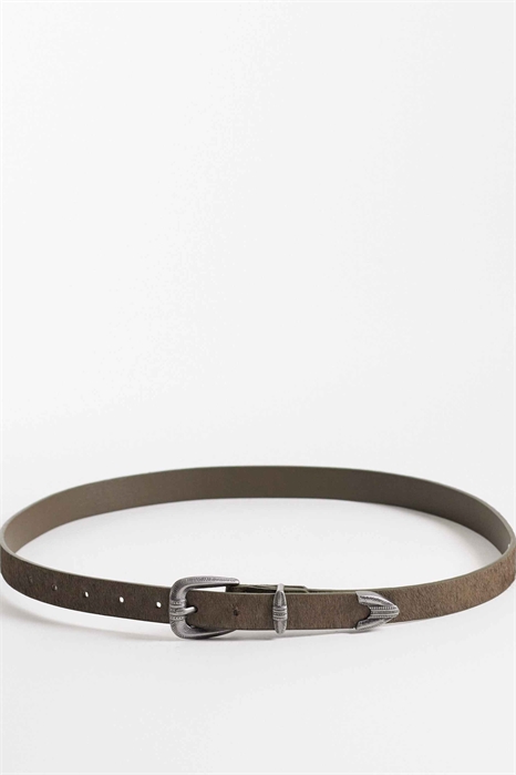 Ремень из коровьей кожи с серебряной застежкой в западном стиле артикул 154078728