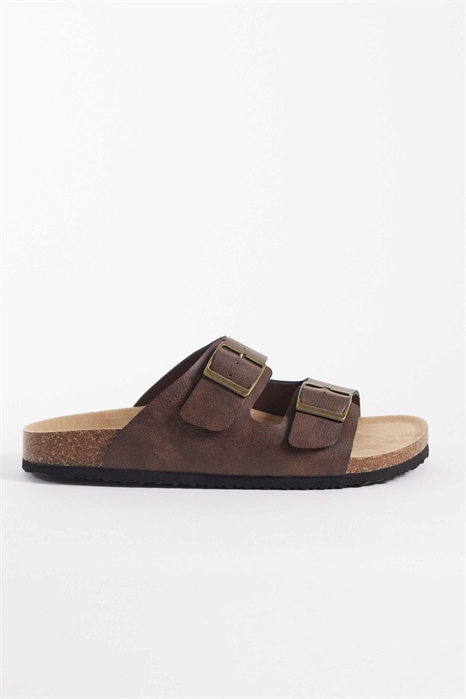 Сандалии на двух ремешках с пробковой подошвой артикул 154049925