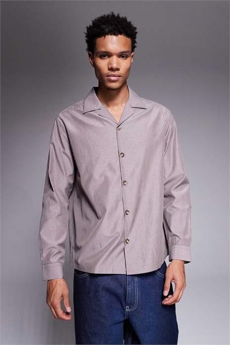Рубашка свободного кроя с полосками артикул 152801573