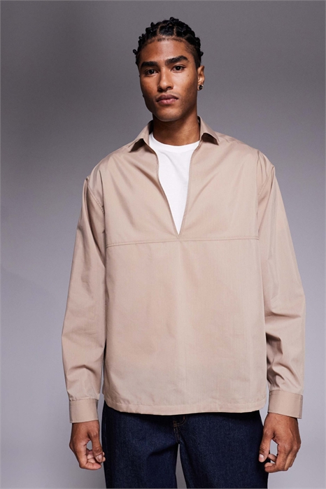 Рубашка свободного кроя из поплина артикул 151639682