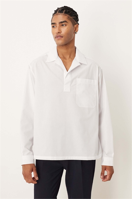 Рубашка свободного кроя с отложным воротником артикул 150832433