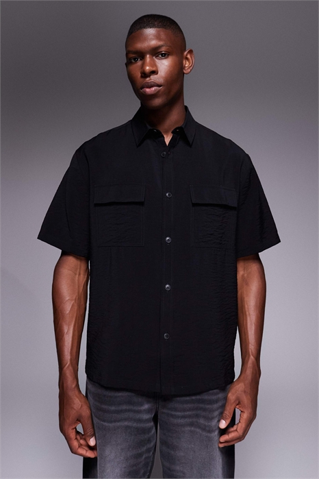 Рубашка из ткани с небрежной фактурой артикул 151186081