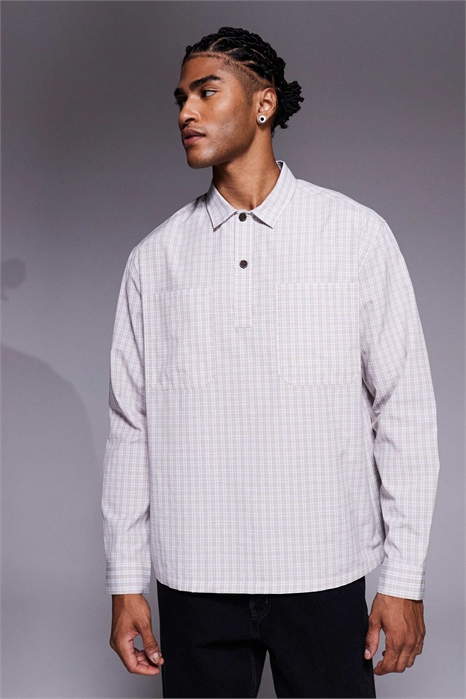 Рубашка свободного кроя с завышенной линией плеч артикул 151419324