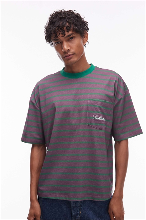 Прямоугольная полосатая футболка артикул 149997704