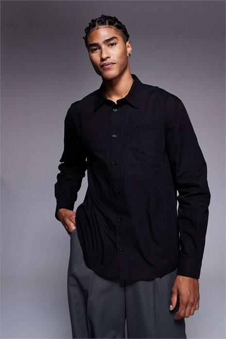 Рубашка свободного кроя с карманами артикул 152011418