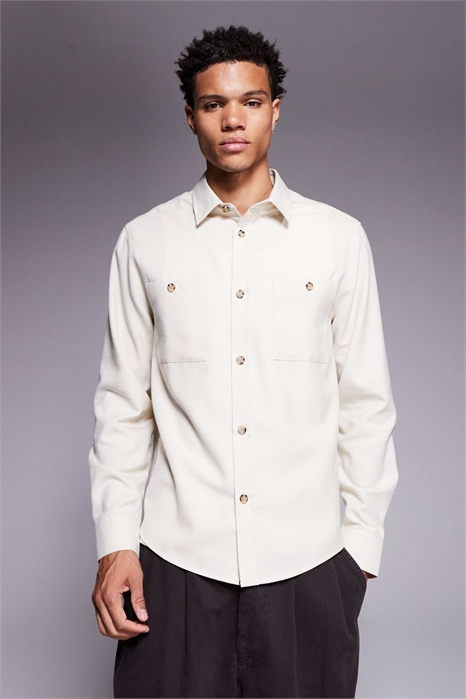 Фланелевая рубашка с накладными карманами артикул 151639548