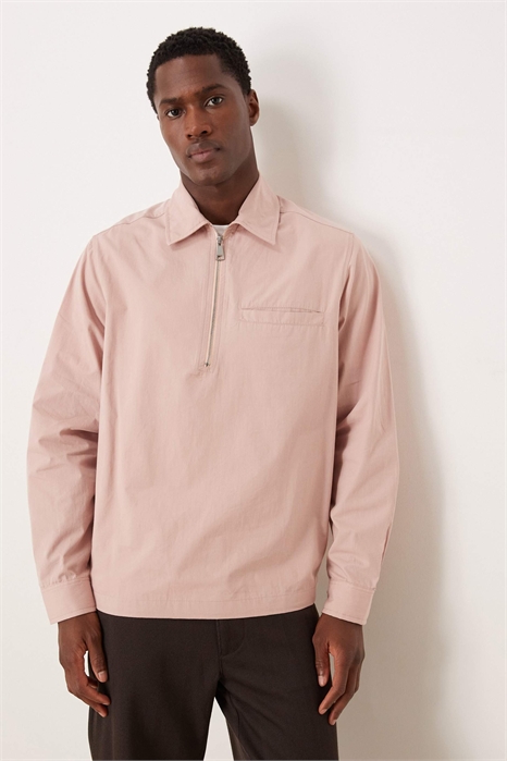 Рубашка из поплина с капюшоном и застежкой-молнией артикул 151965589