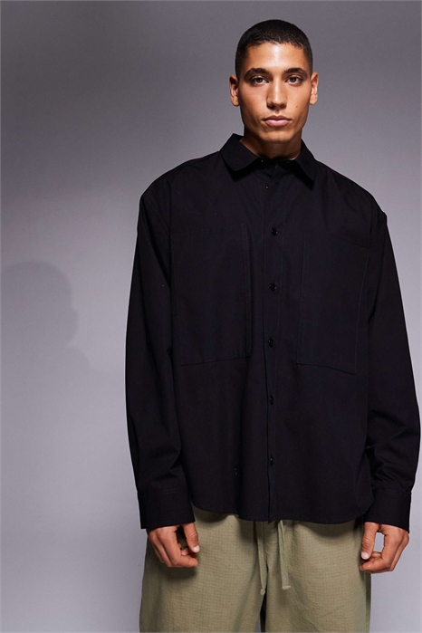 Рубашка свободного кроя с карманом в стиле рабочей одежды артикул 152667762