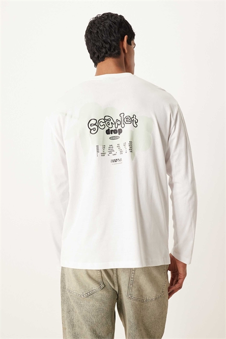 Футболка свободного кроя с длинными рукавами и принтом в виде фруктов в пузырьках артикул 151015765