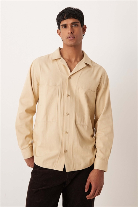 Рубашка из твила с отложным воротником артикул 152941806