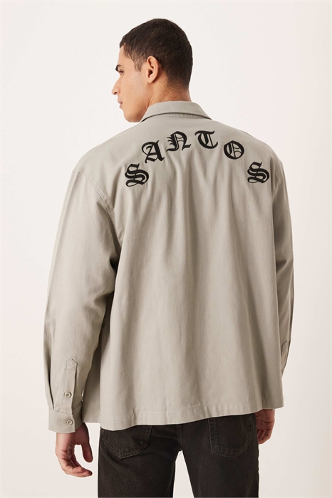 Рубашка из твила с широким воротником и вышивкой на спине co-ord артикул 152942096