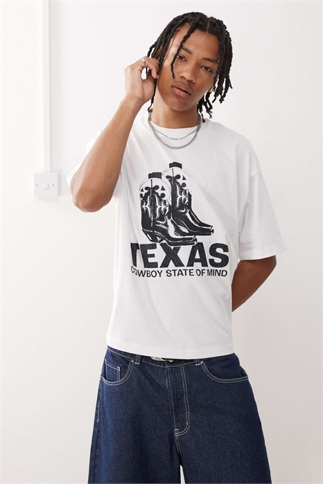 Футболка с принтом в стиле западного ковбоя из Техаса артикул 148030426