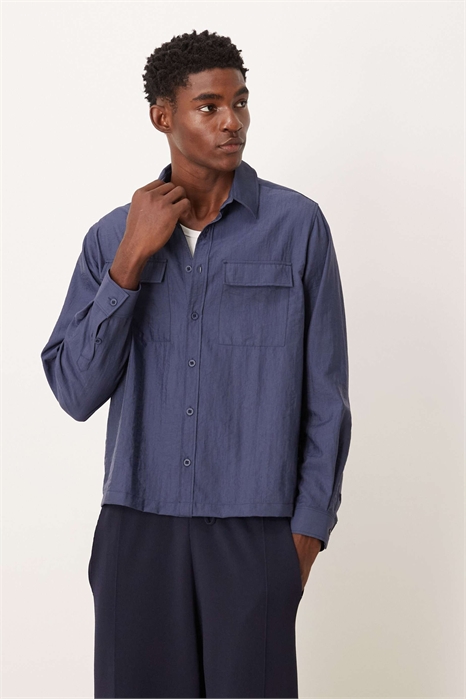 Рубашка свободного кроя с карманами артикул 150196354