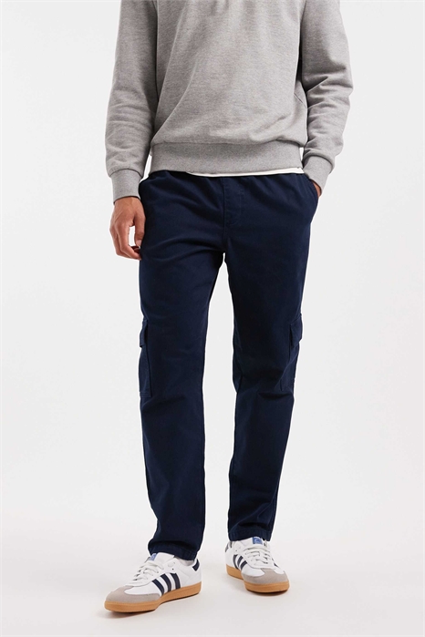 Брюки-карго зауженного кроя с эластичным поясом артикул 150748956