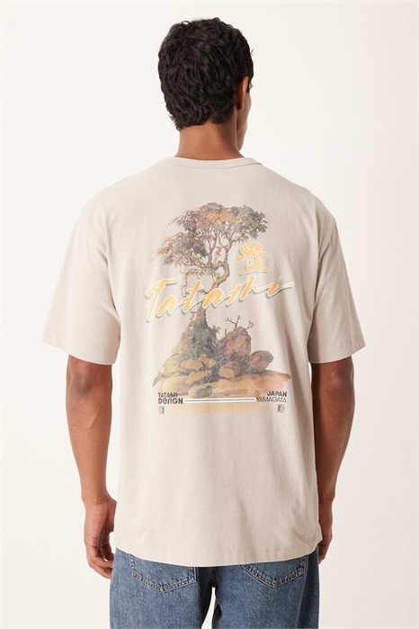 Толстое свободное футболка с пейзажным принтом артикул 150831423