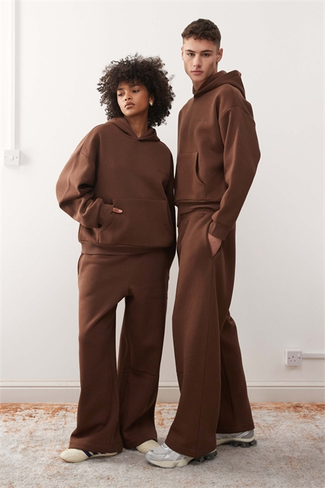 Универсальные джоггеры из плотной ткани с широкими брючинами co-ord артикул 152121730