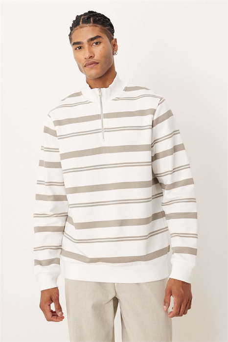 Толстовка с четвертью молнии и полосками артикул 150977528