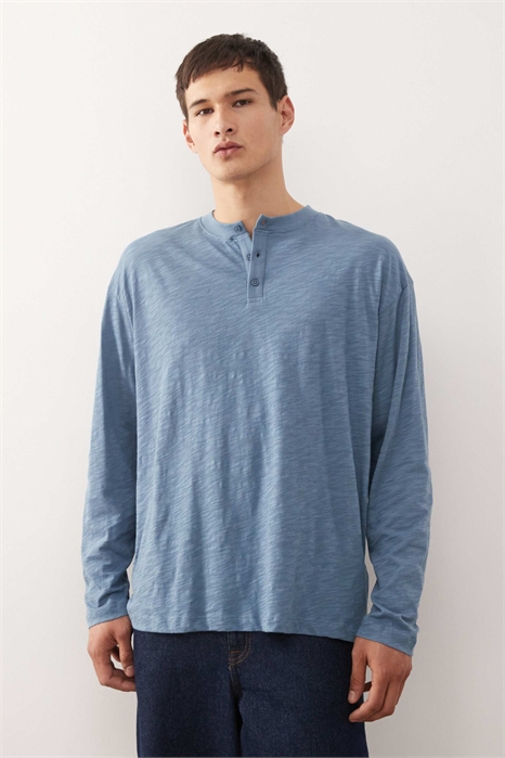 Футболка-хенли из джерси со скрученной текстурой и длинными рукавами артикул 150077922