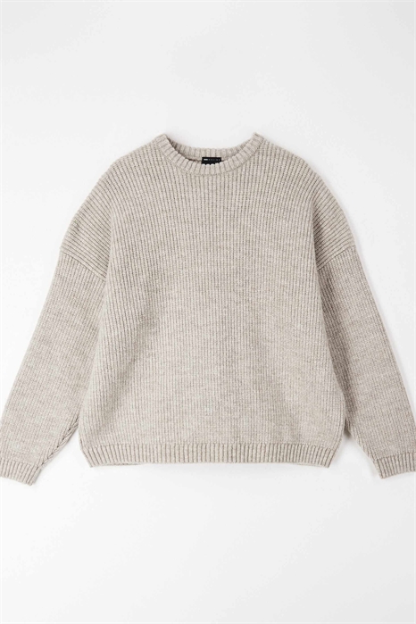 Свитер из трикотажа с узором «рыбацкая коса», очень свободного кроя артикул 153818838