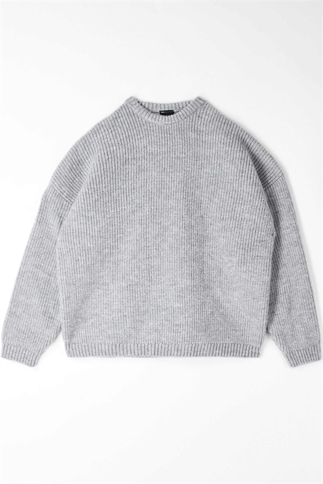 Свитер из трикотажа с узором «рыбацкая коса», очень свободного кроя артикул 153712362