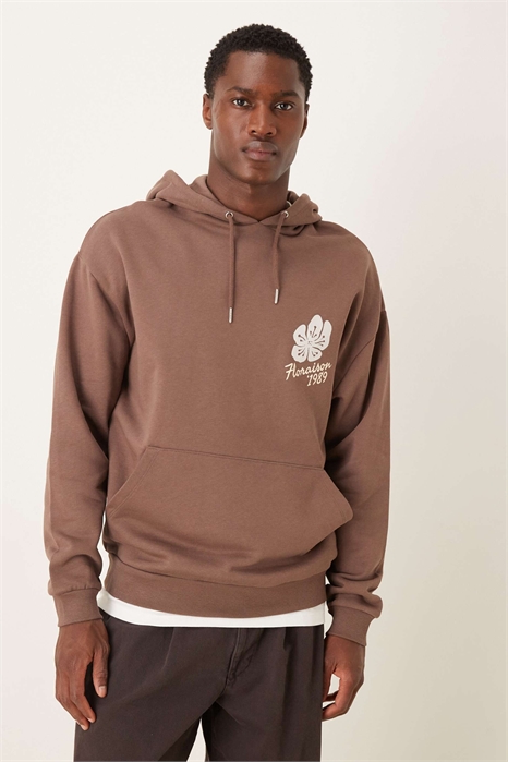 Худи свободного кроя с цветочным принтом артикул 152471164