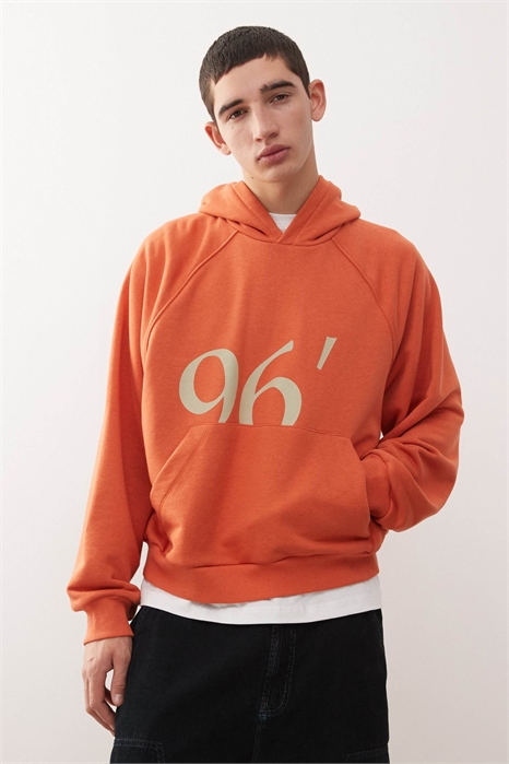 Худи оверсайз с рагланными рукавами и принтом артикул 152234312